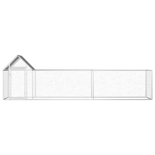 144555 vidaXL Chicken Coop 5x1x1,5 m Galvanised Steel