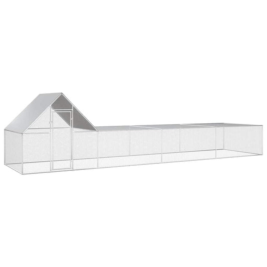 144558 vidaXL Chicken Coop 8x2x2 m Galvanised Steel