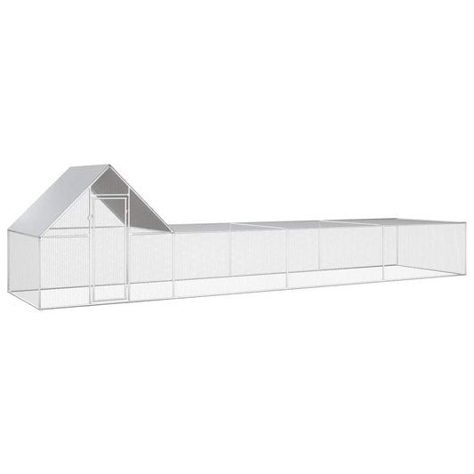 144558 vidaXL Chicken Coop 8x2x2 m Galvanised Steel