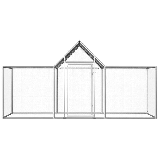 vidaXL Chicken Coop 3x1x1.5 m Galvanised Steel