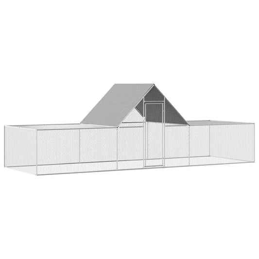144562 vidaXL Chicken Coop 6x2x2 m Galvanised Steel