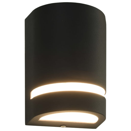 45648 vidaXL Outdoor Wall Lights 2 pcs 35 W Black Half-round