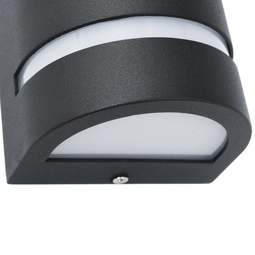 vidaXL Outdoor Wall Lights 2 pcs 35 W Black Half-round
