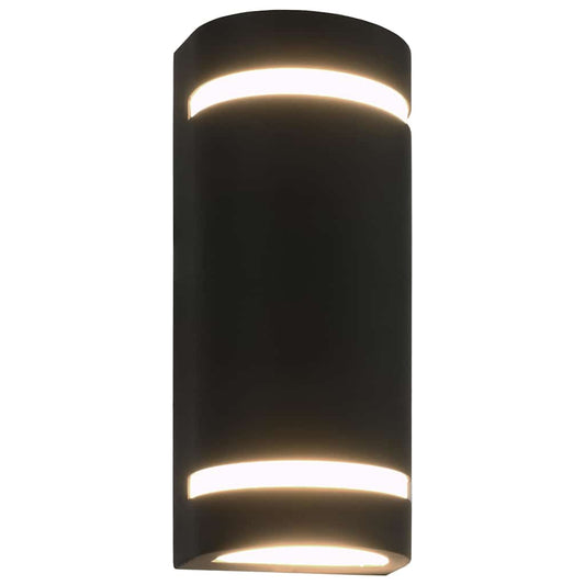 45649 vidaXL Outdoor Wall Lights 2 pcs 35 W Black Half-round