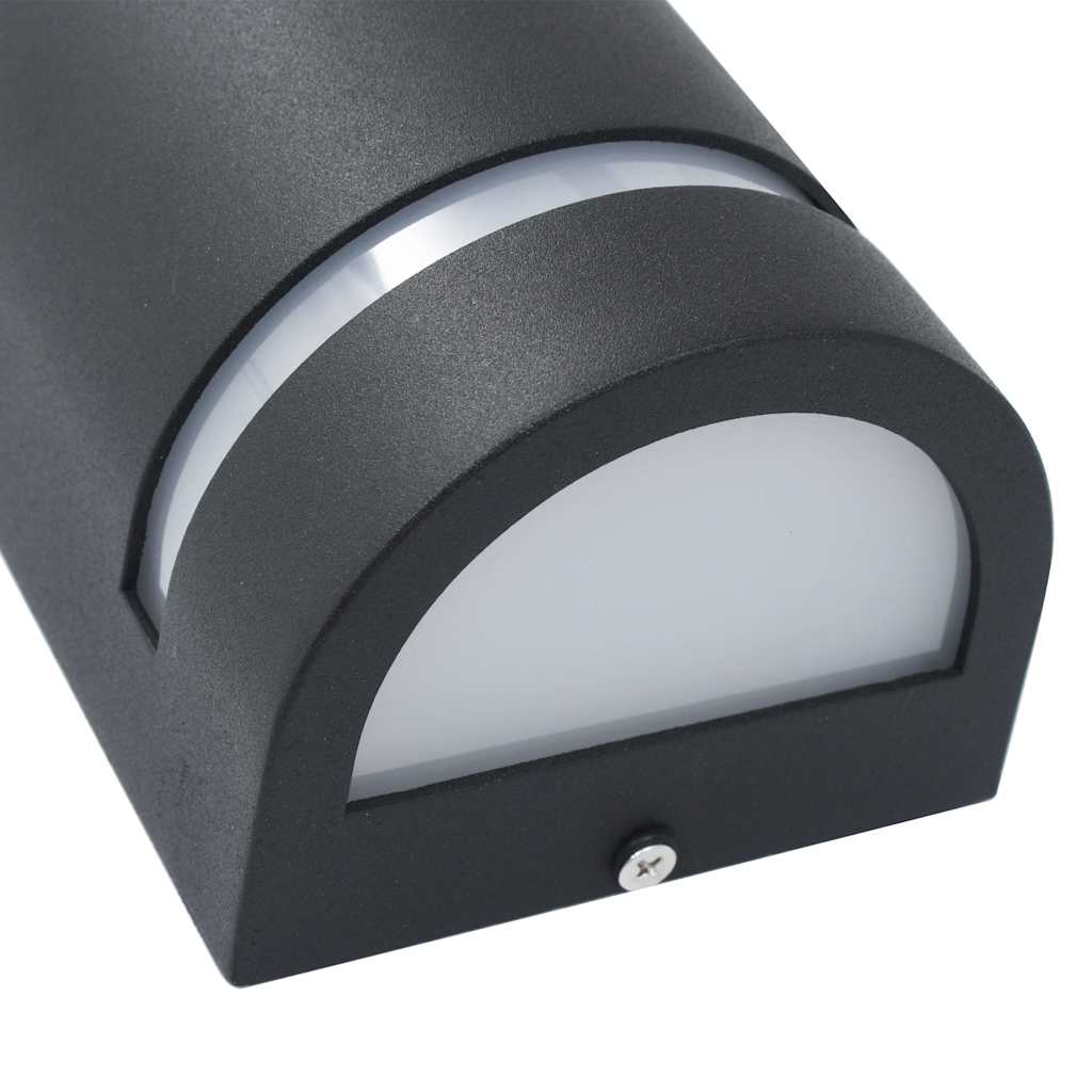 45649 vidaXL Outdoor Wall Lights 2 pcs 35 W Black Half-round