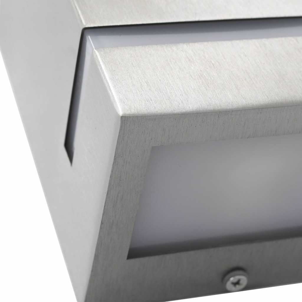 vidaXL Outdoor Wall Lights 2 pcs 35 W Silver Rectangular