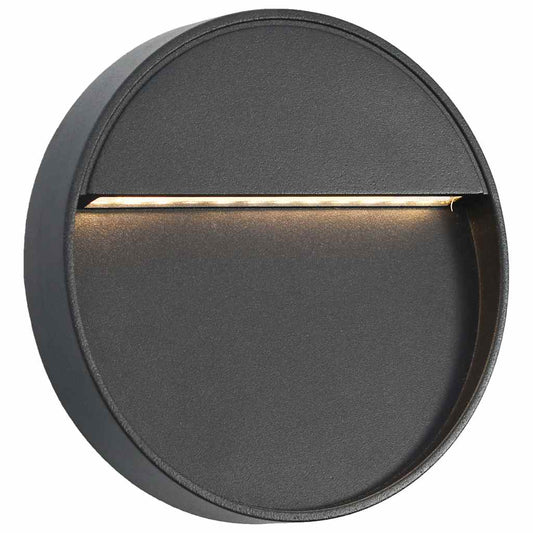 45658 vidaXL Outdoor LED Wall Lights 2 pcs 3 W Black Round