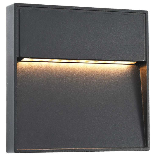 45659 vidaXL Outdoor LED Wall Lights 2 pcs 3 W Black Square
