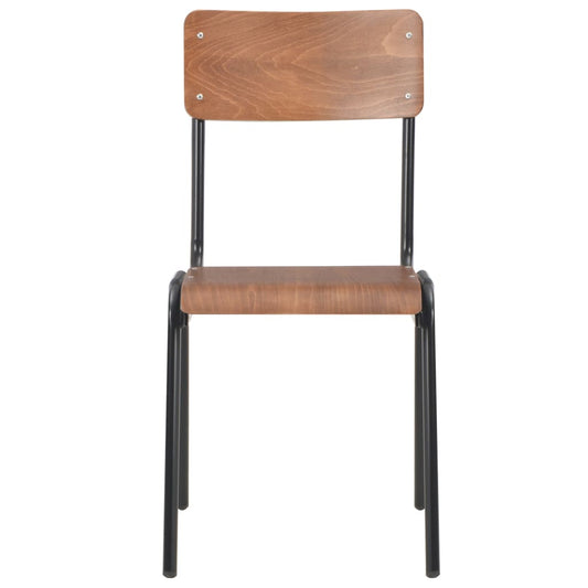 vidaXL Dining Chairs 4 pcs Brown Solid Plywood Steel