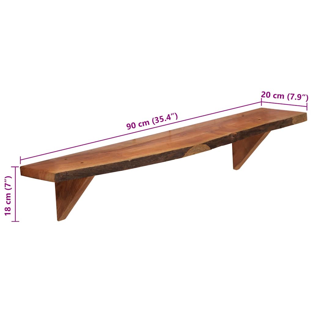 247928 vidaXL Wall Shelves 2 pcs 90x20x18 cm Solid Acacia Wood