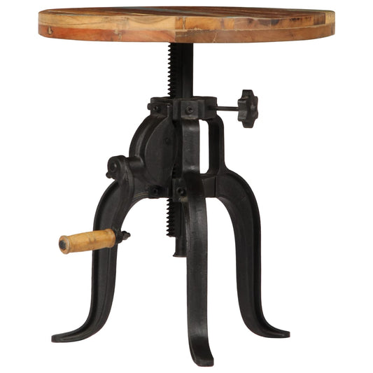 247588 vidaXL Side Table 45x (45-62) cm Solid Reclaimed Wood and Cast Iron