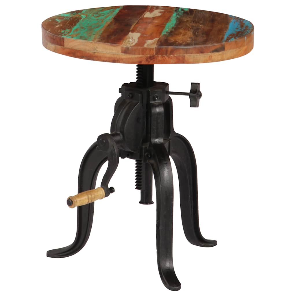 247588 vidaXL Side Table 45x (45-62) cm Solid Reclaimed Wood and Cast Iron
