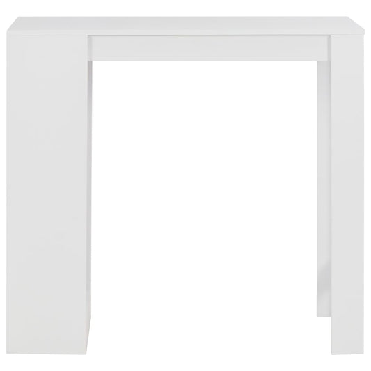280211 vidaXL Bar Table with Shelf White 110x50x103 cm