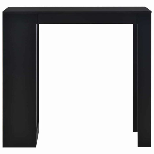 280212 vidaXL Bar Table with Shelf Black 110x50x103 cm