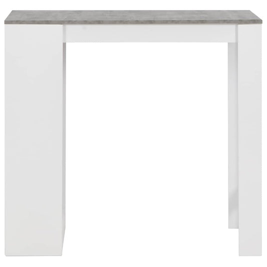 280214 vidaXL Bar Table with Shelf White 110x50x103 cm