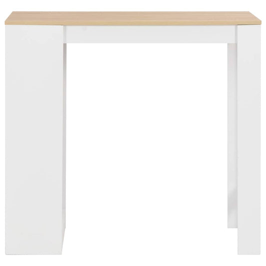 280215 vidaXL Bar Table with Shelf White 110x50x103 cm