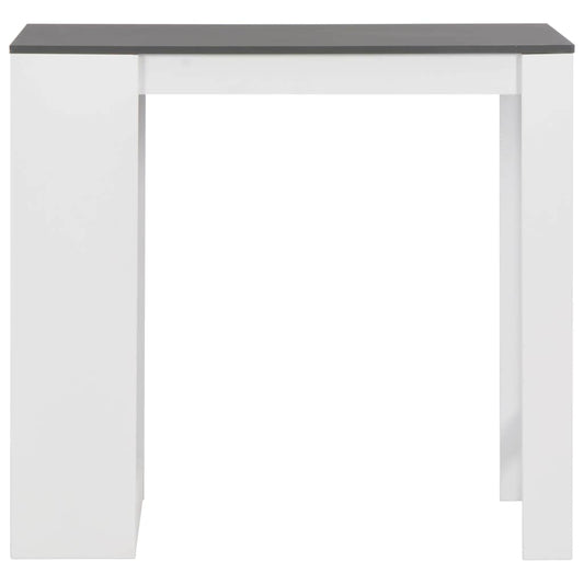 280216 vidaXL Bar Table with Shelf White 110x50x103 cm
