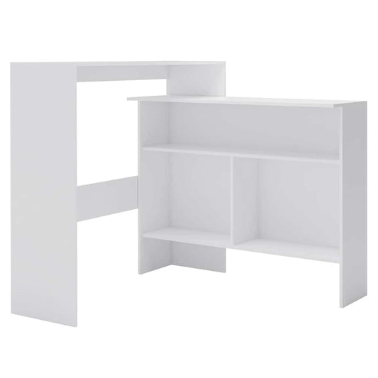 280217 vidaXL Bar Table with 2 Table Tops White 130x40x120 cm