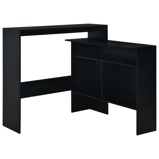 280218 vidaXL Bar Table with 2 Table Tops Black 130x40x120 cm
