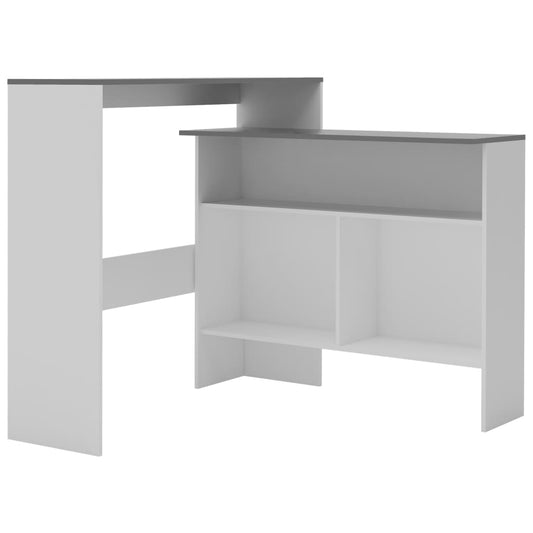 280221 vidaXL Bar Table with 2 Table Tops White and Grey 130x40x120 cm