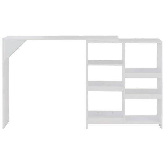 280222 vidaXL Bar Table with Moveable Shelf White 138x39x110 cm