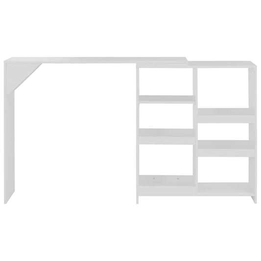 280222 vidaXL Bar Table with Moveable Shelf White 138x39x110 cm