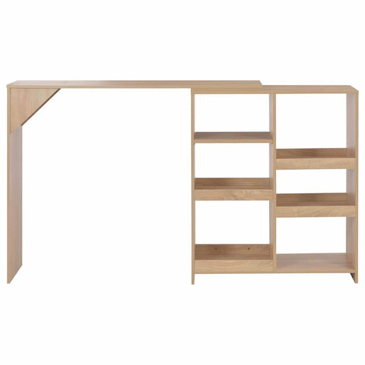 280224 vidaXL Bar Table with Moveable Shelf Oak 138x39x110 cm
