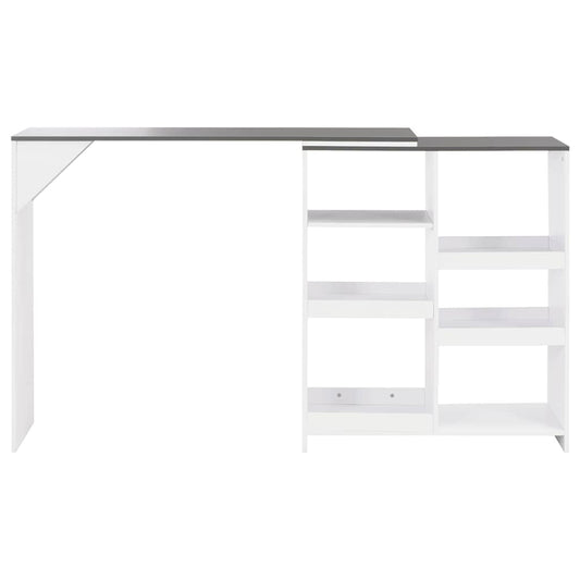 280226 vidaXL Bar Table with Moveable Shelf White 138x39x110 cm