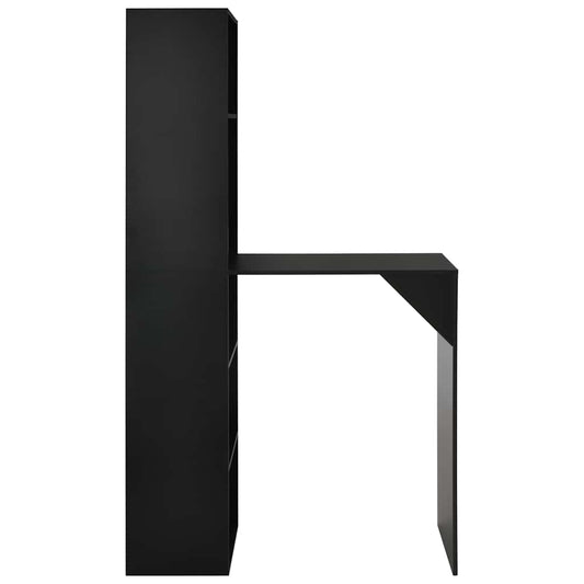280228 vidaXL Bar Table with Cabinet Black 115x59x200 cm