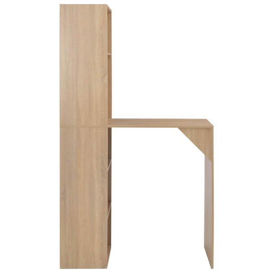280229 vidaXL Bar Table with Cabinet Oak 115x59x200 cm