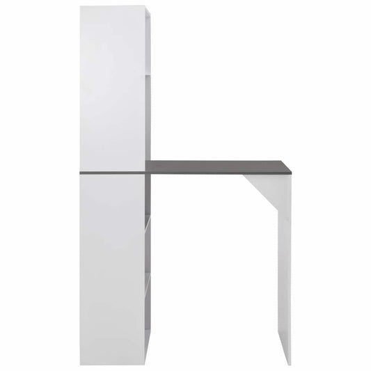 280231 vidaXL Bar Table with Cabinet White 115x59x200 cm