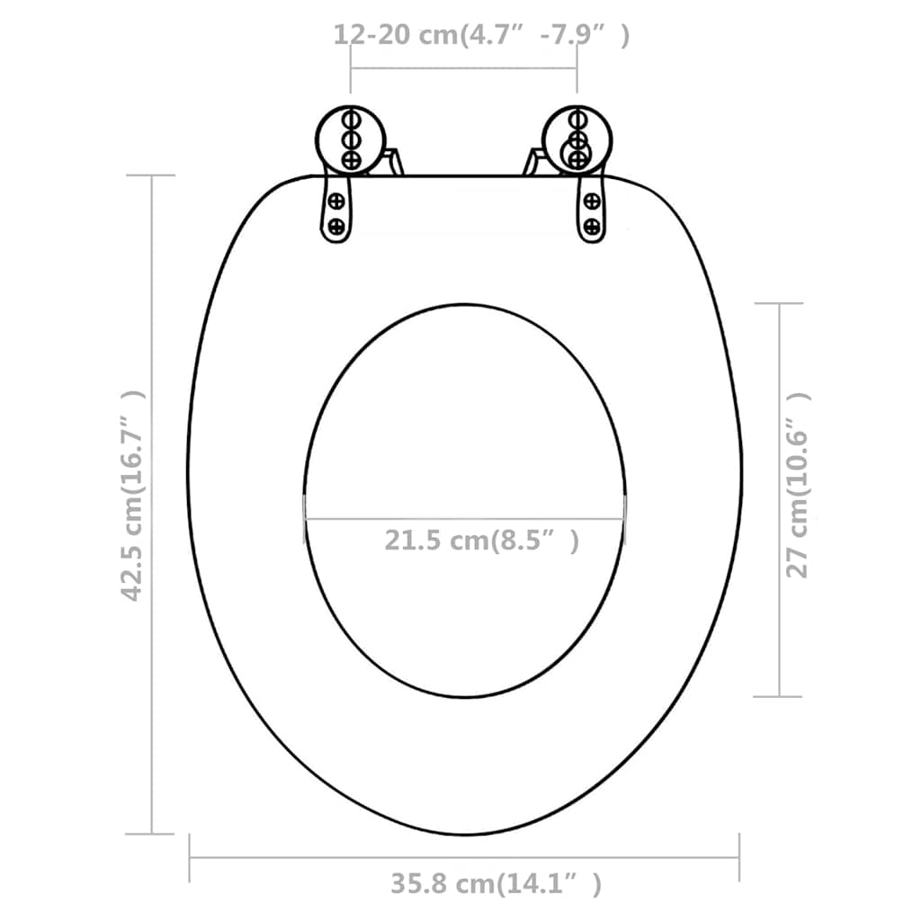 vidaXL Toilet Seats with Lids 2 pcs MDF White
