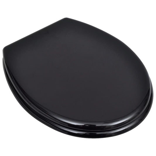 vidaXL Toilet Seats with Lids 2 pcs MDF Black