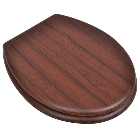 vidaXL Toilet Seats with Lids 2 pcs MDF Brown