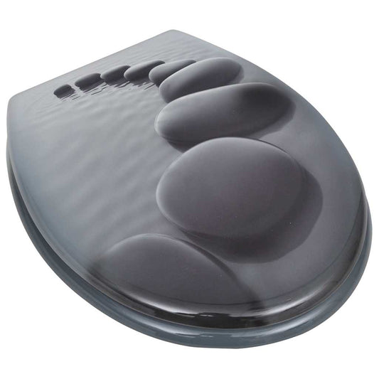 vidaXL Toilet Seats with Lids 2 pcs MDF Stones