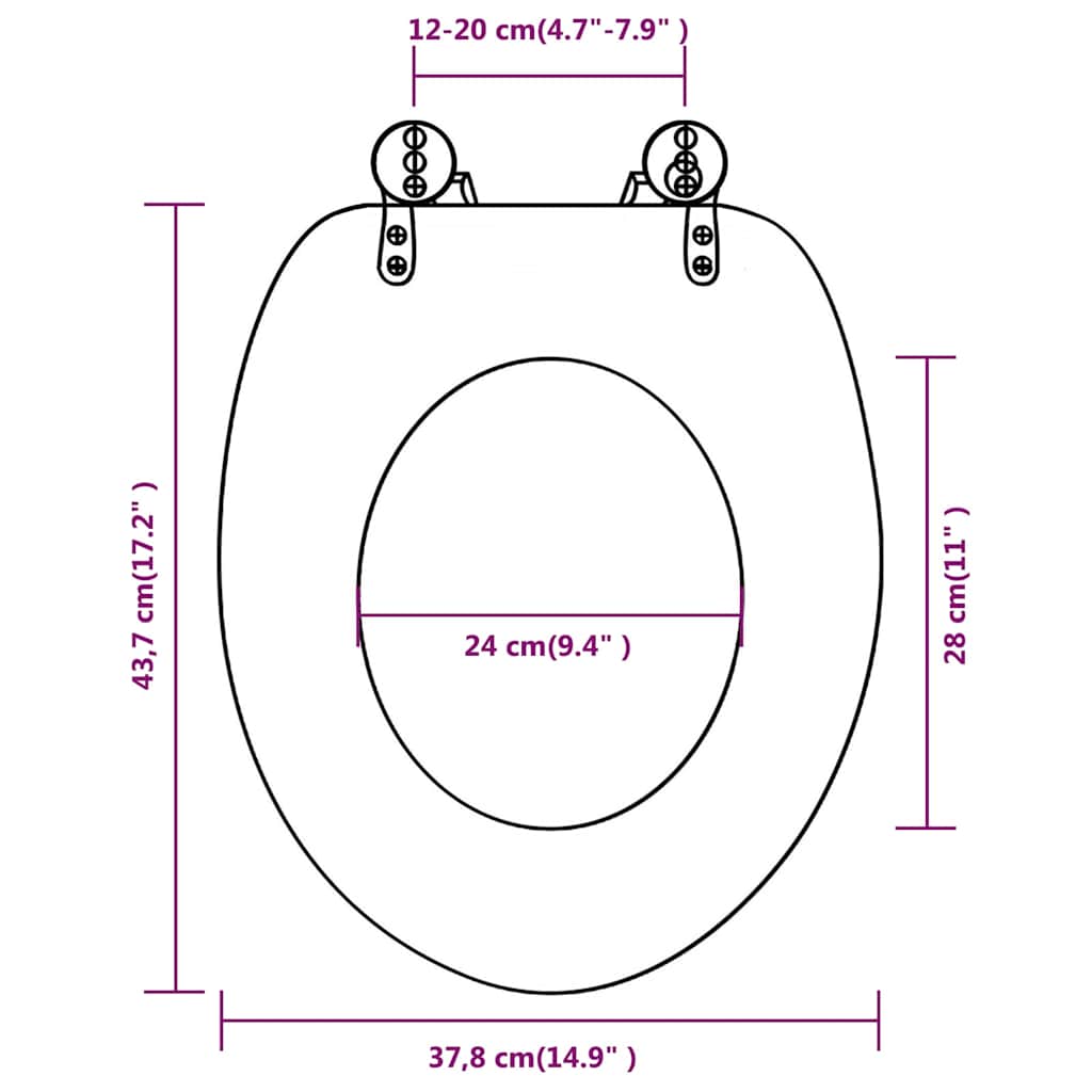 vidaXL Toilet Seats with Lids 2 pcs MDF Old Wood