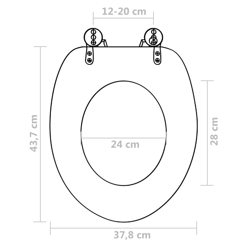 vidaXL Toilet Seats with Lids 2 pcs MDF Water