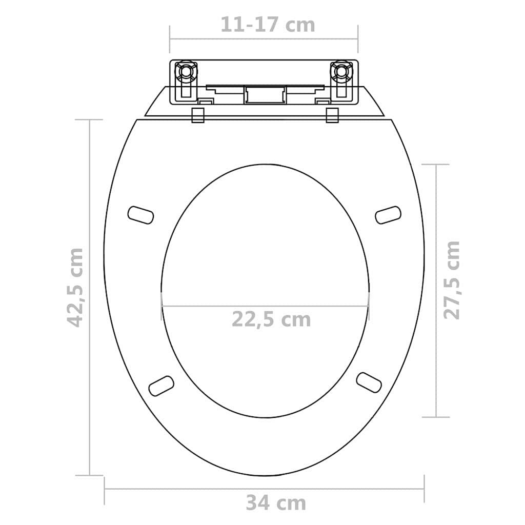 vidaXL Toilet Seats with Soft Close Lids 2 pcs Plastic White