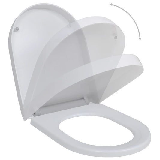 vidaXL Toilet Seats with Soft Close Lids 2 pcs Plastic White