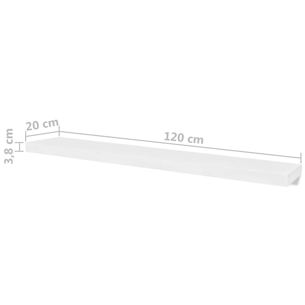 vidaXL Wall Shelves 4 pcs White 120 cm
