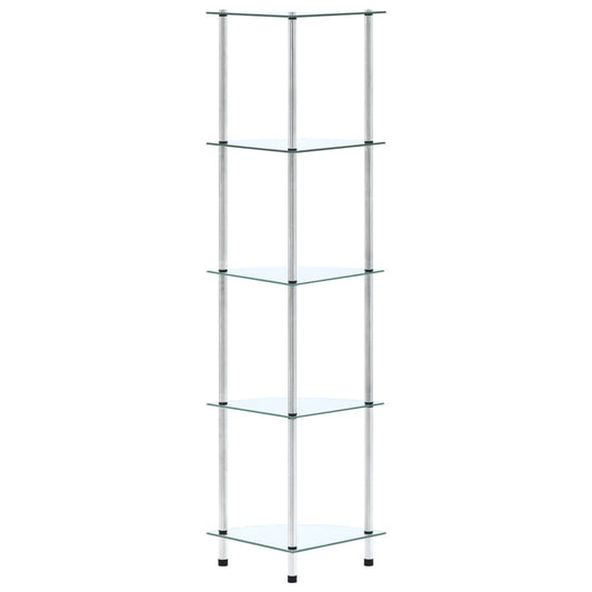 vidaXL 5-Tier Shelf Transparent 30x30x130 cm Tempered Glass