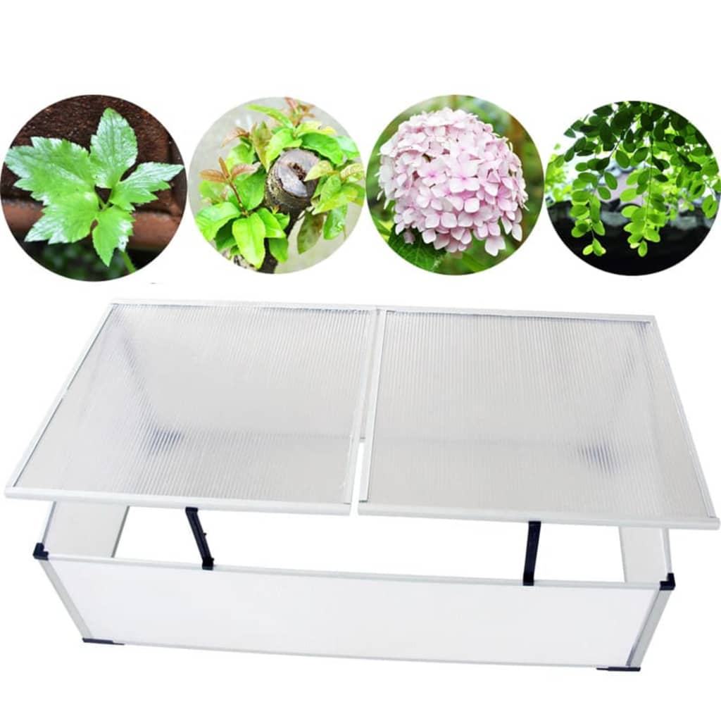 vidaXL Cold Frame 2 Lids 110x55x41 cm