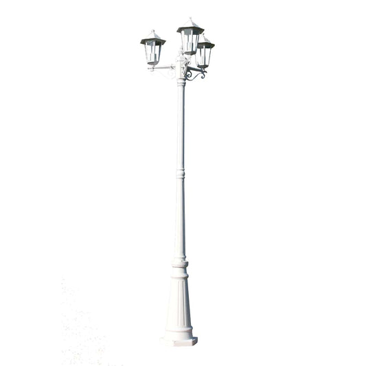 vidaXL Garden Light Post 3-arms 215 cm White Aluminium