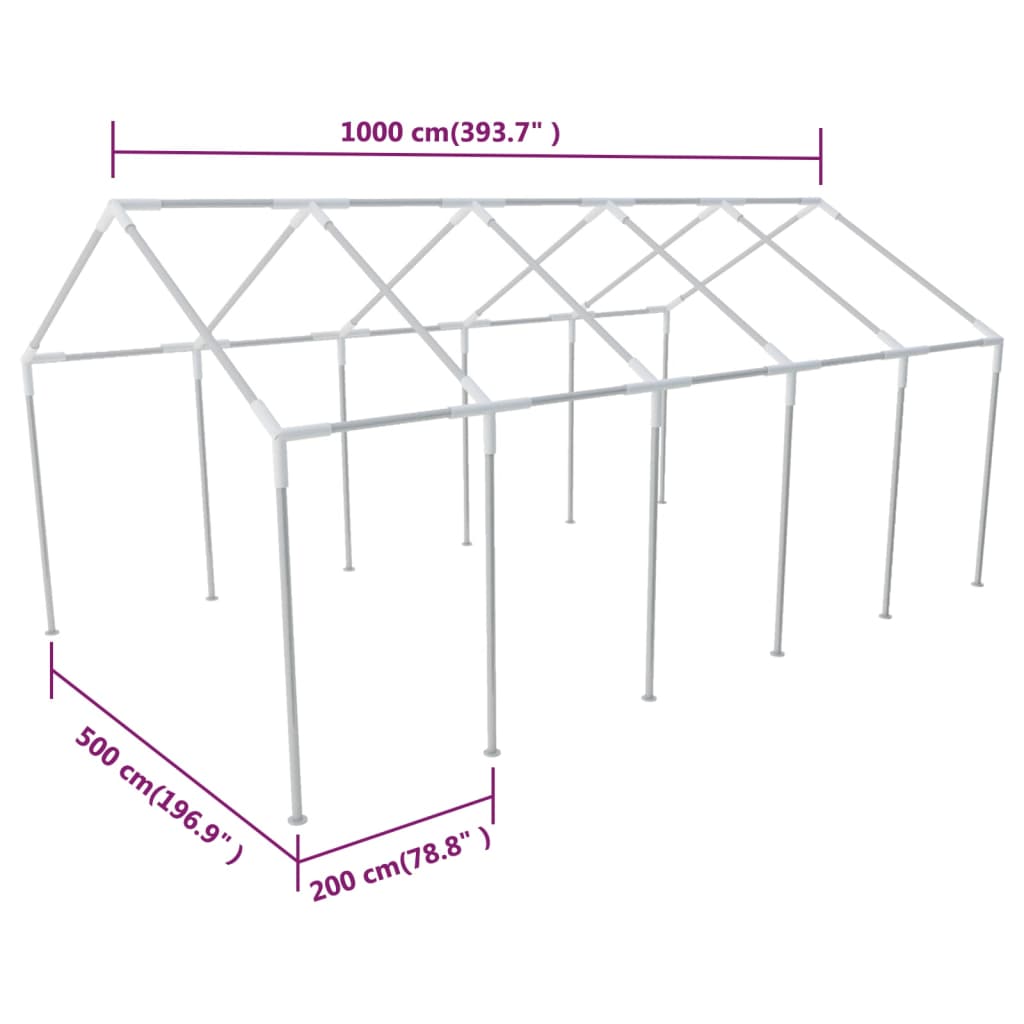 vidaXL Steel Frame for Party Tent 10 x 5 m 60 kg