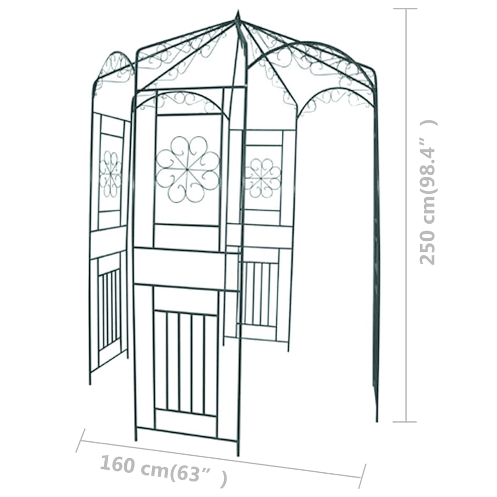 40269 vidaXL Garden Arch 250 cm Dark Green