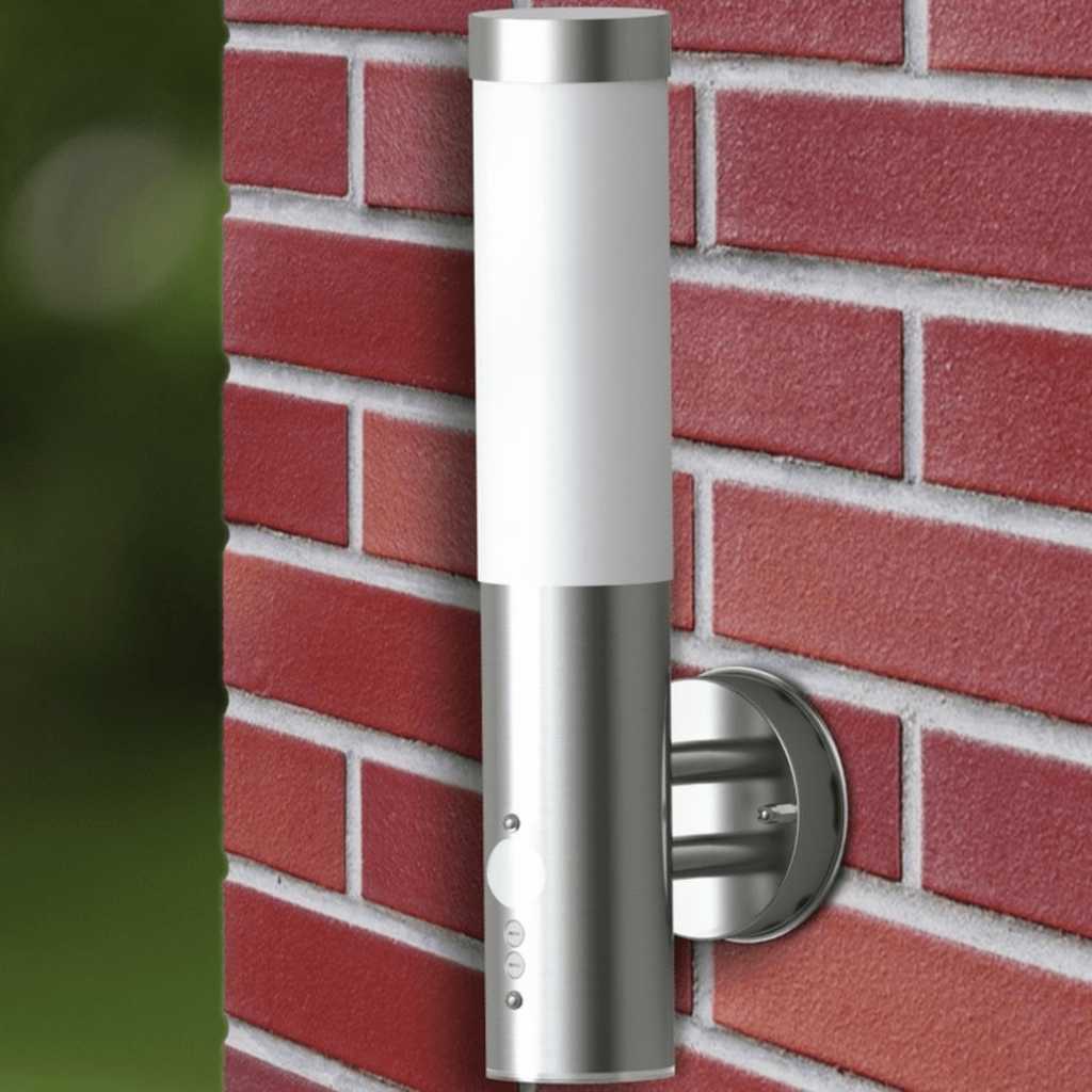 40371 vidaXL Outdoor Wall Lamp with Motion Detector Stainless Steel