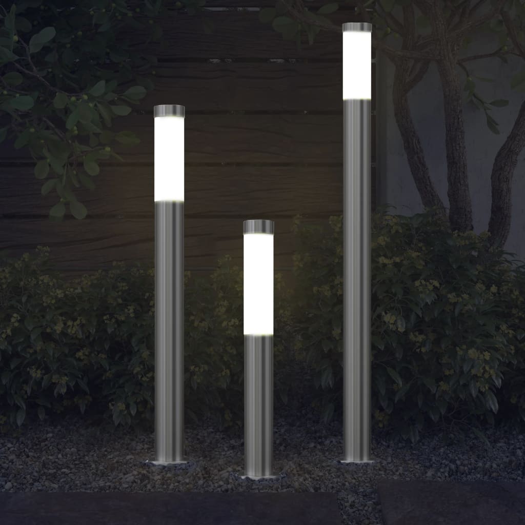 vidaXL Garden Lamp Set 3-piece Waterproof Stainless Steel