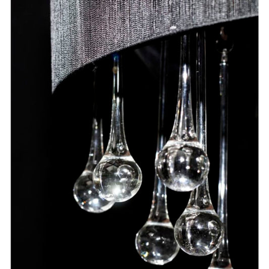 vidaXL Chandelier with 85 Crystals Black