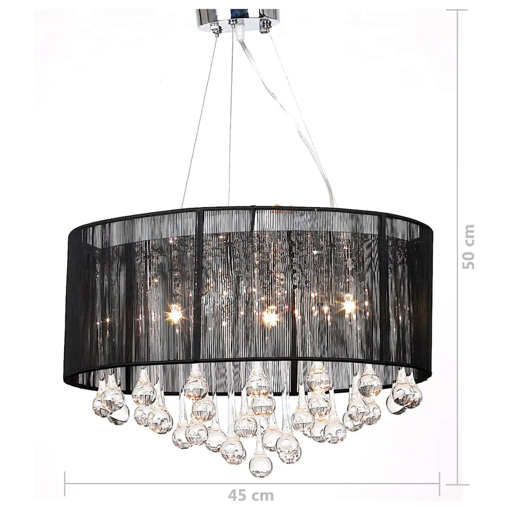 60344 vidaXL Chandelier with 85 Crystals Black