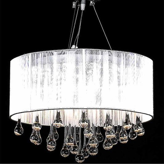60345 vidaXL Chandelier with 85 Crystals White